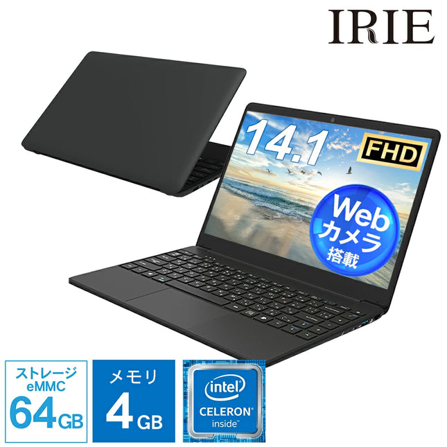 【公式】中古 IRIE ノートパソコン Celeron3867U Windows10 14.1インチ 64GB メモリ 4GB 30日保証 MAL-FWTVPC02BB-00M21F0M-U