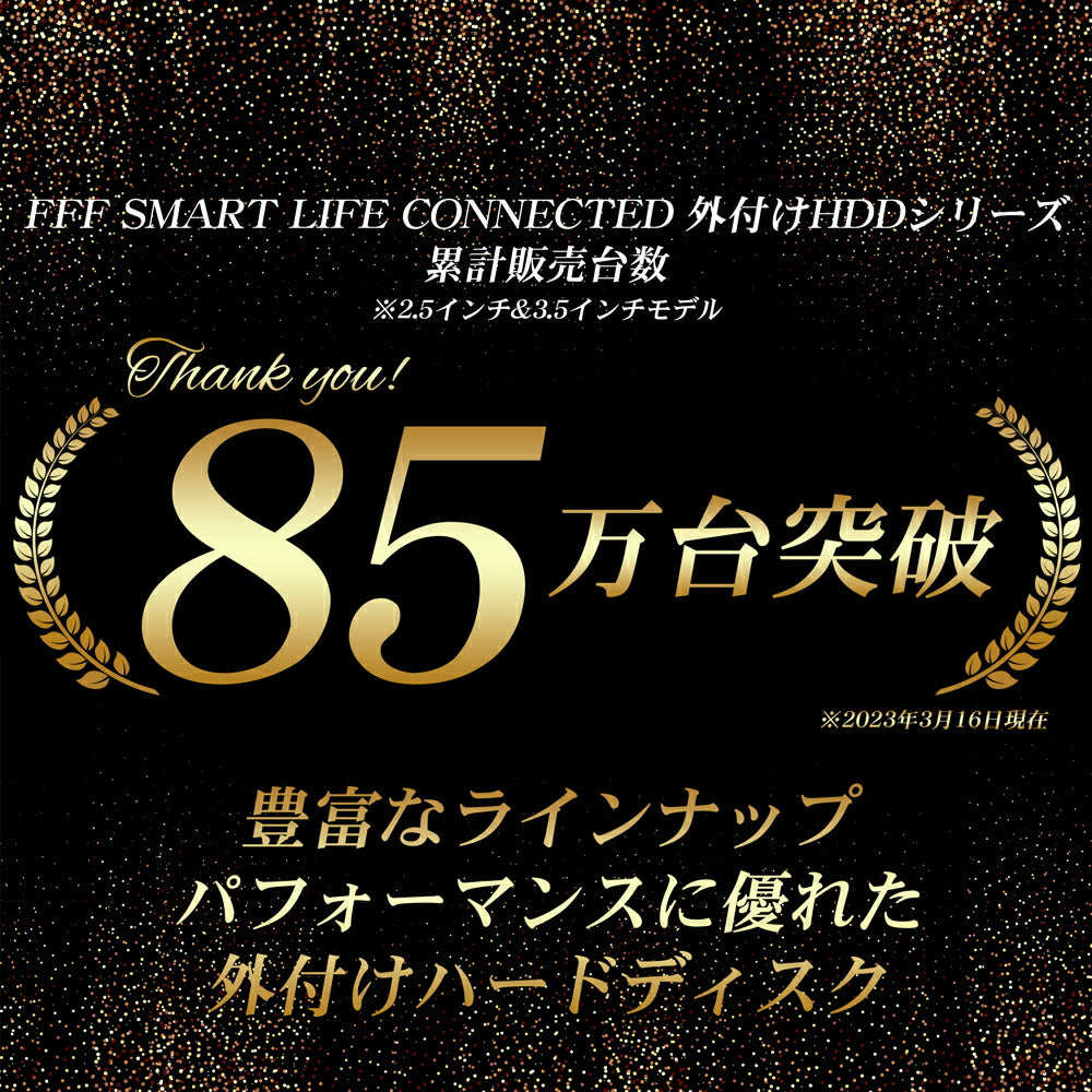【公式】FFF SMART LIFE CONNECTED ポータブル外付けHDD 2TB TV録画対応 USB3.0 Gen1 Windows11 2.5インチ 1年保証 MAL22000EX3-BK