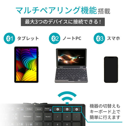 【公式】FFF 折りたたみ式キーボード テンキー搭載 Bluetooth 日本語配列 FFF-KB105BT3