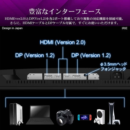 IRIE ゲーミングモニター 24.5インチ リフレッシュレート 280Hz 1920x1080 フルHD HDR対応 PS5対応 FFF-LD25G2B