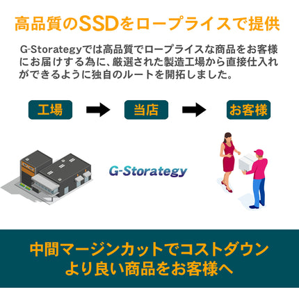 【公式】G-Storategy SSD 内蔵型 1TB 2.5インチ 読込速度 : 562MB/s 書込速度 : 497MB/s 3年保証 SA66001TBY4G1