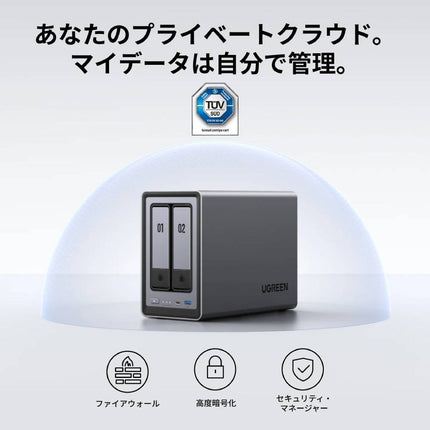 UGREEN NASync DXP2800｜2ベイ NASストレージ 最大76TB対応