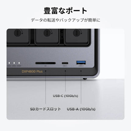 UGREEN NASync DXP4800 Plus｜4ベイ NASストレージ 最大168TB対応