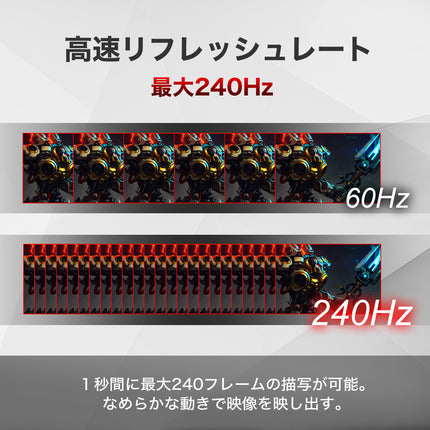 【公式】IRIE ゲーミングモニター 24.5インチ リフレッシュレート 240Hz 1920x1080 フルHD HDR対応  FFF-LD25G6