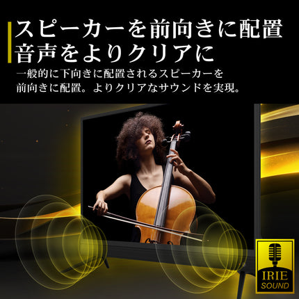 【公式】IRIE テレビ 32V型 ツイーター&ウーハースピーカー搭載 4基 ハイビジョン 外付けHDD番組録画 配信動画視聴 地上波視聴 Wチューナー搭載 FFF-TV32WBK2-SB-RSL