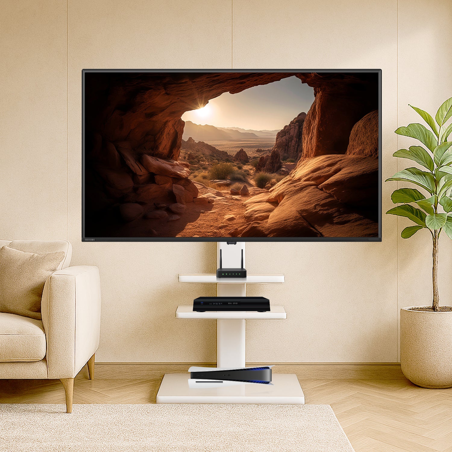 テレビスタンド キャスター付き おしゃれ おすすめ 首振り テレビ台  壁掛け 32～70Vインチ対応 壁寄せ 耐荷重30kg ホワイト WHITE FFF FFF-TVSTT3WWH【公式】