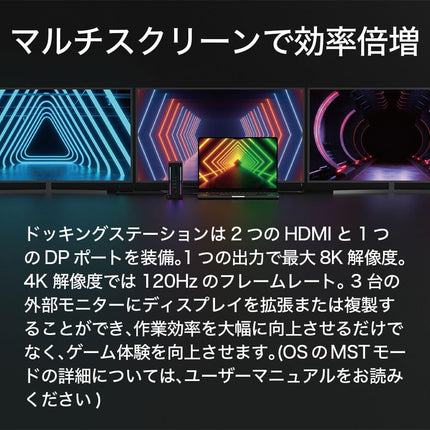 HCD016GM1F USB-C ドッキングステーション｜HDMI×2・DP出力・100W PD対応