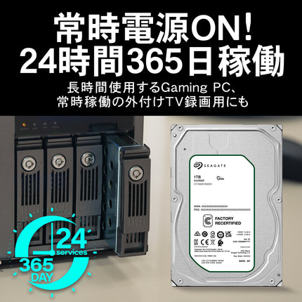 Seagate IronWolf ST3000VN006 整備済み 3TB 3.5インチ NAS用 内蔵HDD｜24時間稼働・RAID対応 国内正規代理店品 180日保証