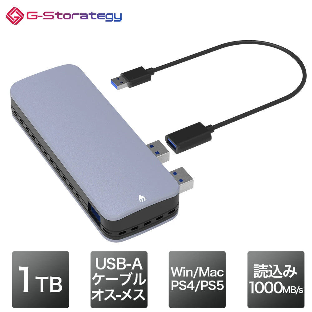 公式】G-Storategy 外付け SSD 1TB USB3.2 シルバー – ICHIBAKAN