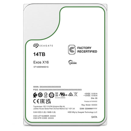 Seagate Exos X ST14000NM001G 整備済み 14TB 3.5インチ 内蔵HDD｜サーバー・エンタープライズ向け 国内正規代理店品 180日保証