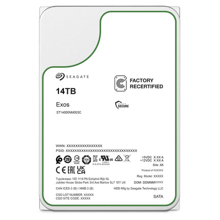 Seagate Exos 14TB ST14000NM003C｜3.5インチ内蔵HDD サーバー・NAS対応｜整備済み 国内正規代理店品 180日保証