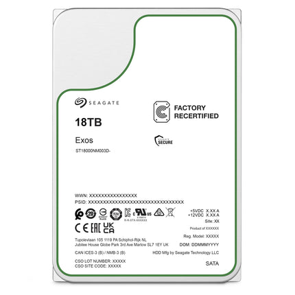 3.5インチ HDD SEAGATE HDD 18TB ST18000NM003D 内蔵 SATA600 7200 Enterprise 内蔵 ハードディスク 整備済み品