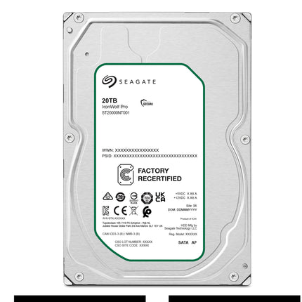 Seagate IronWolf Pro 20TB 3.5インチ HDD ST20000NT001  整備済み｜ 24時間稼働 RAID NAS 内蔵ハードディスク CMR シーゲイト アイアンウルフプロ 6Gb/s 512MB 7200rpm 国内正規代理店品 180日保証