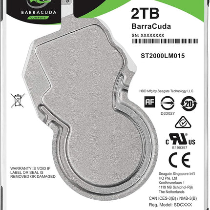 Seagate BarraCuda 2TB HDD ST2000LM015｜2.5インチ内蔵HDD｜高速・大容量モデル
