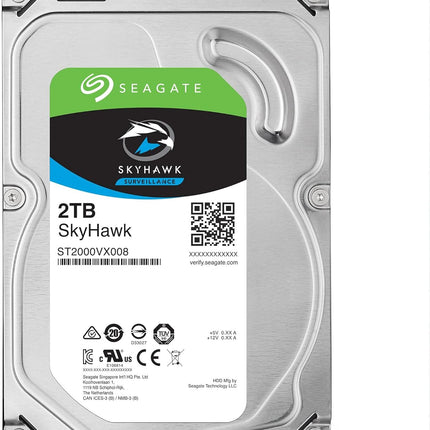 Seagate SkyHawk 2TB HDD ST2000VX008｜監視カメラ・レコーダー向け耐久HDD｜24時間録画・低発熱モデル
