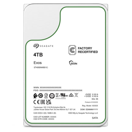 Seagate Exos 4TB HDD ST4000NM001C 整備済み｜エンタープライズ・サーバー／NAS向け｜24時間稼働・高耐久モデル 国内正規代理店品 180日保証