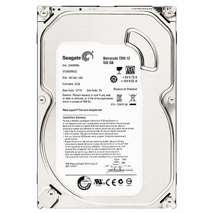Seagate BarraCuda ST500DM002 整備済み 500GB HDD｜3.5インチ 内蔵ハードディスク デスクトップPC交換・増設用 国内正規代理店品 180日保証