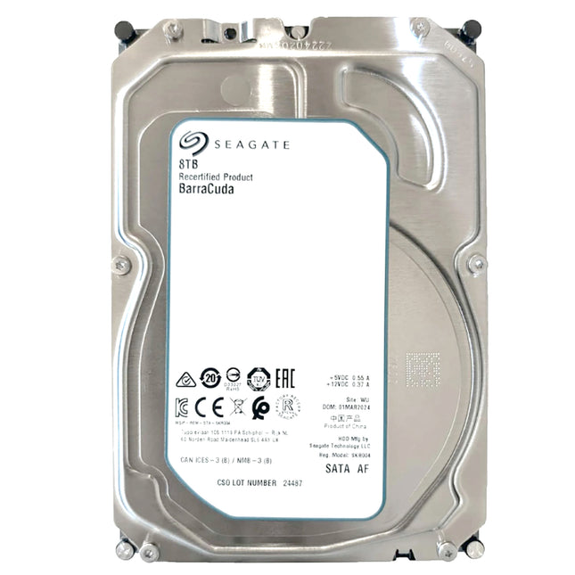 HDD 3.5インチ 8TB 5400rpm SATA600 256MB seagate BarraCuda ST8000DM004 内蔵 ハードディスク【メーカーリファブ】
