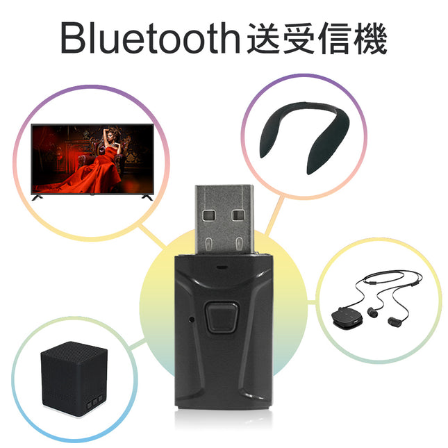 【公式】「非対応テレビをワイヤレスに」Bluetoothレシーバー 1台2役 Bluetoothトランスミッター ブルートゥース ワイヤレス 送受信機 USB電源 イヤホンジャック接続 FFF-BR01