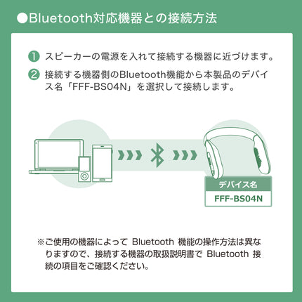 【公式】ネックスピーカー Bluetooth  マイク 送受信機付き 軽量 ウェアラブルネックスピーカー テレビ用 スピーカー 通話 web会議 FFF-BS04N