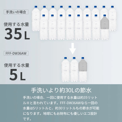 【公式】FFF 食洗機 食器洗い乾燥機 工事不要 コンパクト ホワイト 日本メーカー FFF-DW36AW