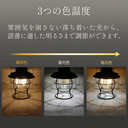 【公式】LEDランタン 充電式 USB充電 おしゃれ キャンプ アウトドア 吊り下げ 置き型 暖色 白色 無段階調光 三段階調色 防水 IP44 屋外 FFF-ELLT01-BK
