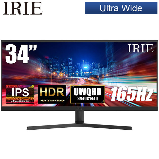 【公式】IRIE ゲーミングモニター 34インチ リフレッシュレート 165Hz 3440×1440 UWQHD HDR対応 FFF-LD34U1