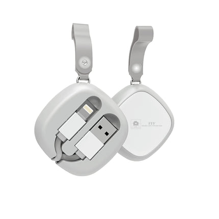 【公式】USBケーブル iPhone充電 ケーブル アイフォン  iPad iPod lightning 巻き取り リール式 巻き取り式 急速充電 2.0A 90cm ホワイト FFF-LT01RTWH