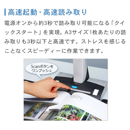 スキャナー A3 富士通 PFU ScanSnap SV600 コンパクト 対応 切らずに読み取り 手相 アクセサリー 絵 ノート ブック補正機能 ドキュメントスキャナ オーバーヘッド読取方式 FI-SV600B