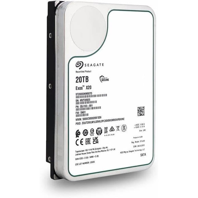 3.5インチ HDD SEAGATE HDD 20TB ST20000NM007D 内蔵 SATA600 7200 Enterprise 3.5HDD メーカーリファブ