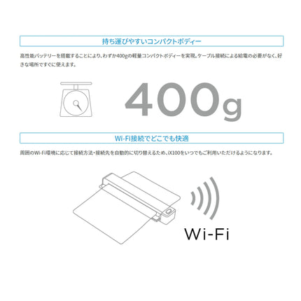 スキャンスナップ スキャナー A3 A4 ホワイト wi-fi 軽量 コンパクト ワンタッチ 名刺 レシート ワイヤレス コンパクト 確定申告 写真 リモートワーク テレワーク ScanSnap FUJITSU 富士通 FI-IX100BW