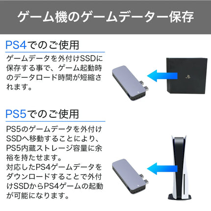 G-Storategy 外付け SSD 256GB コンパクト PS5 PS4対応 USB3.2 Gen2 シルバー NV33525EX-GY