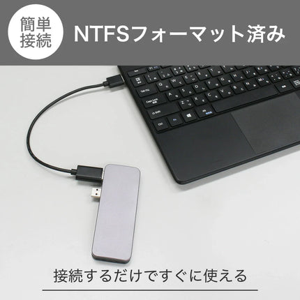 【公式】G-Storategy 外付け SSD 1TB コンパクト PS5 PS4対応 USB3.2 Gen2 シルバー NV33501EX-GY