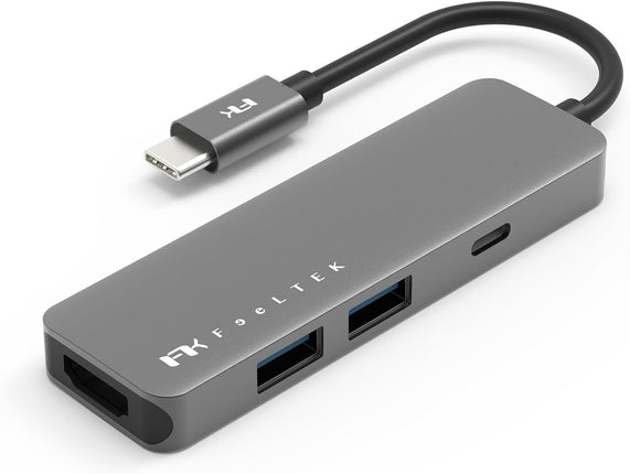 【公式】Type-Cハブ iPhone15対応 Portable 4 in 1 USB-C Hub USB-C PD最大100W対応 HDMIポート最大4K@30Hz対応 デュアルUSB-Aポート搭載 Feeltek HCM004AP2F
