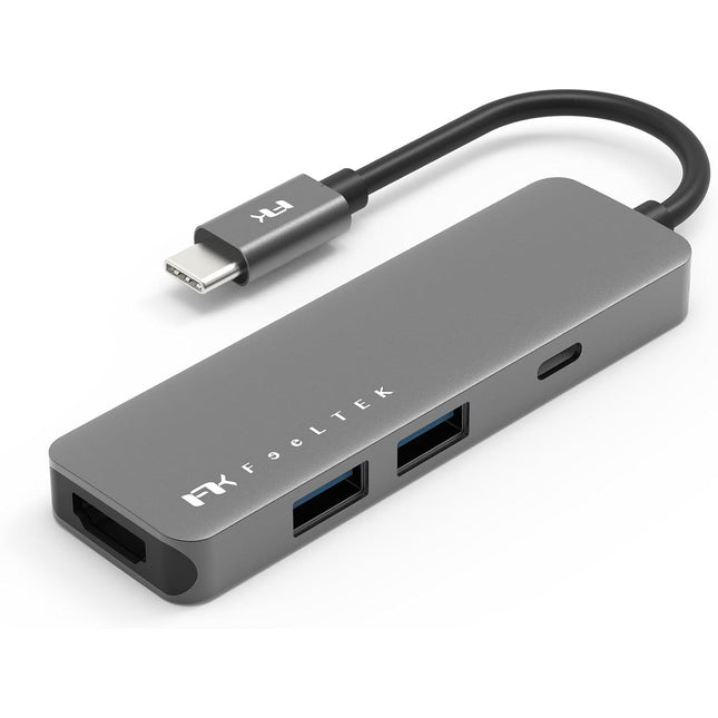 【公式】Type-Cハブ iPhone15対応 Portable 4 in 1 USB-C Hub USB-C PD最大100W対応 HDMIポート最大4K@30Hz対応 デュアルUSB-Aポート搭載 Feeltek HCM004AP2F
