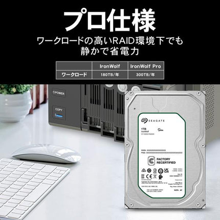 SEAGATE 3.5インチ 18TB 7200rpm SATA 256MB NAS RAID HDD ST18000NT001 IronWolf Pro 国内正規代理店品 整備済み品 180日保証