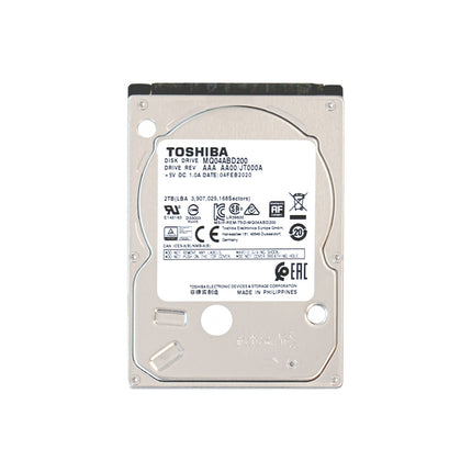 東芝 2TB 内蔵ハードディスク MQ04ABD200 2.5インチ SATA 3Gbps 薄型 リファービッシュ品 5400rpm 128MiB