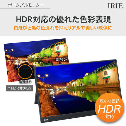 【公式】IRIE ゲーミングモニター 15.6インチ リフレッシュレート 60Hz 1920x1080P フルHD HDR対応 FFF-LD1502