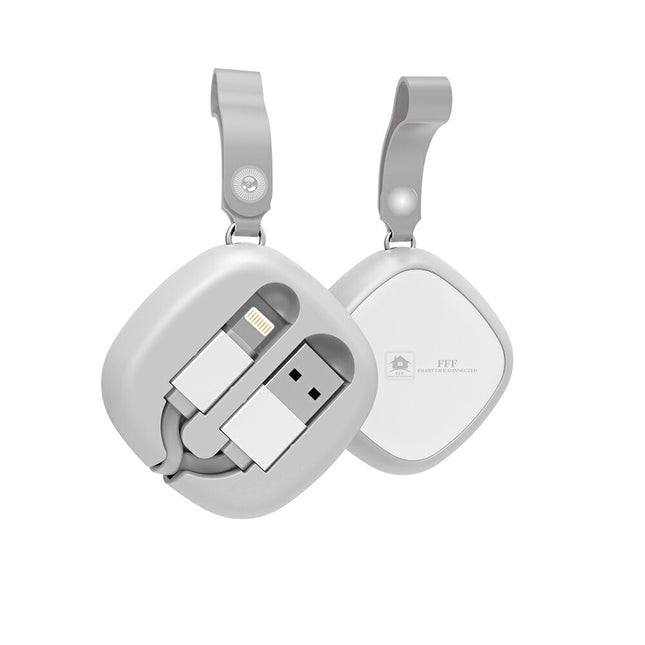 【公式】USBケーブル iPhone充電 ケーブル アイフォン  iPad iPod lightning 巻き取り リール式 巻き取り式 急速充電 2.0A 90cm ホワイト FFF-LT01RTWH