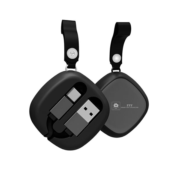 【公式】USBケーブル type-c 充電 ケーブル タイプc 巻き取り リール式 巻き取り式 急速充電 2.0A 90cm アンドロイド スマホ android ブラック FFF-UC01RTBK