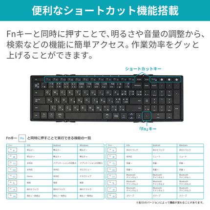 【公式】FFF 折りたたみ式キーボード テンキー搭載 Bluetooth 日本語配列 FFF-KB105BT3