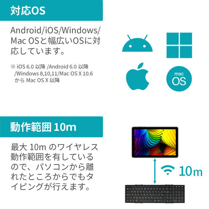 【公式】FFF 折りたたみ式キーボード テンキー搭載 Bluetooth 日本語配列 FFF-KB105BT3