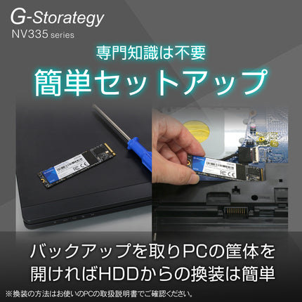 【公式】G-Storategy SSD 内蔵型 1TB NVMe Type 2280 読込速度 : 3401 MB/s 書込速度 : 3182 MB/s 5年保証 NV33501TBY3G1