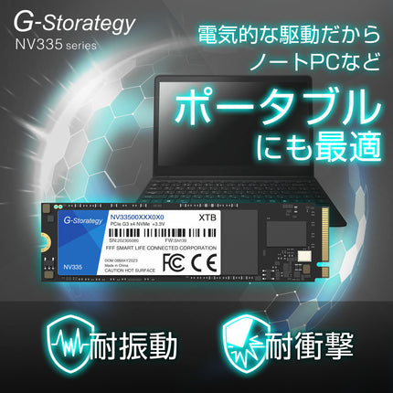 【公式】G-Storategy SSD 内蔵型 1TB NVMe Type 2280 読込速度 : 3401 MB/s 書込速度 : 3182 MB/s 5年保証 NV33501TBY3G1